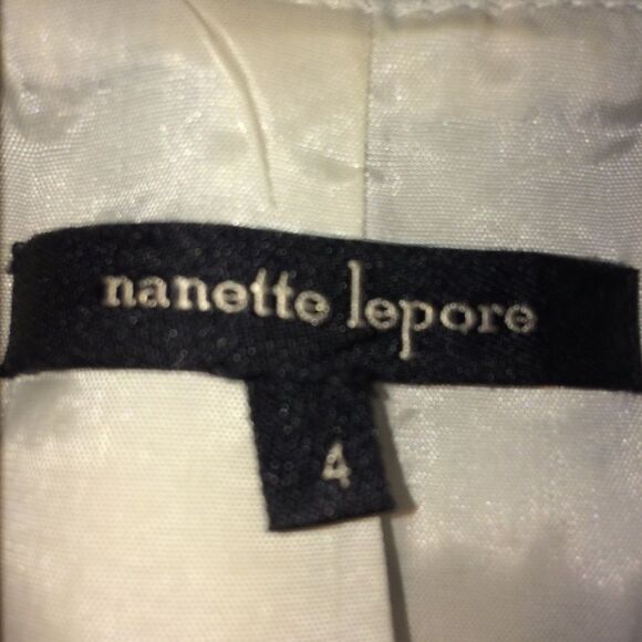 Nanette Lepore Womens Tribal Black/White/Teal-Gray 3/4 Length Sleeve Blazer-Sz 4 - Picture 11 of 14